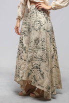 Bolero Linen Skirt In Toscana Print - AXEL'S