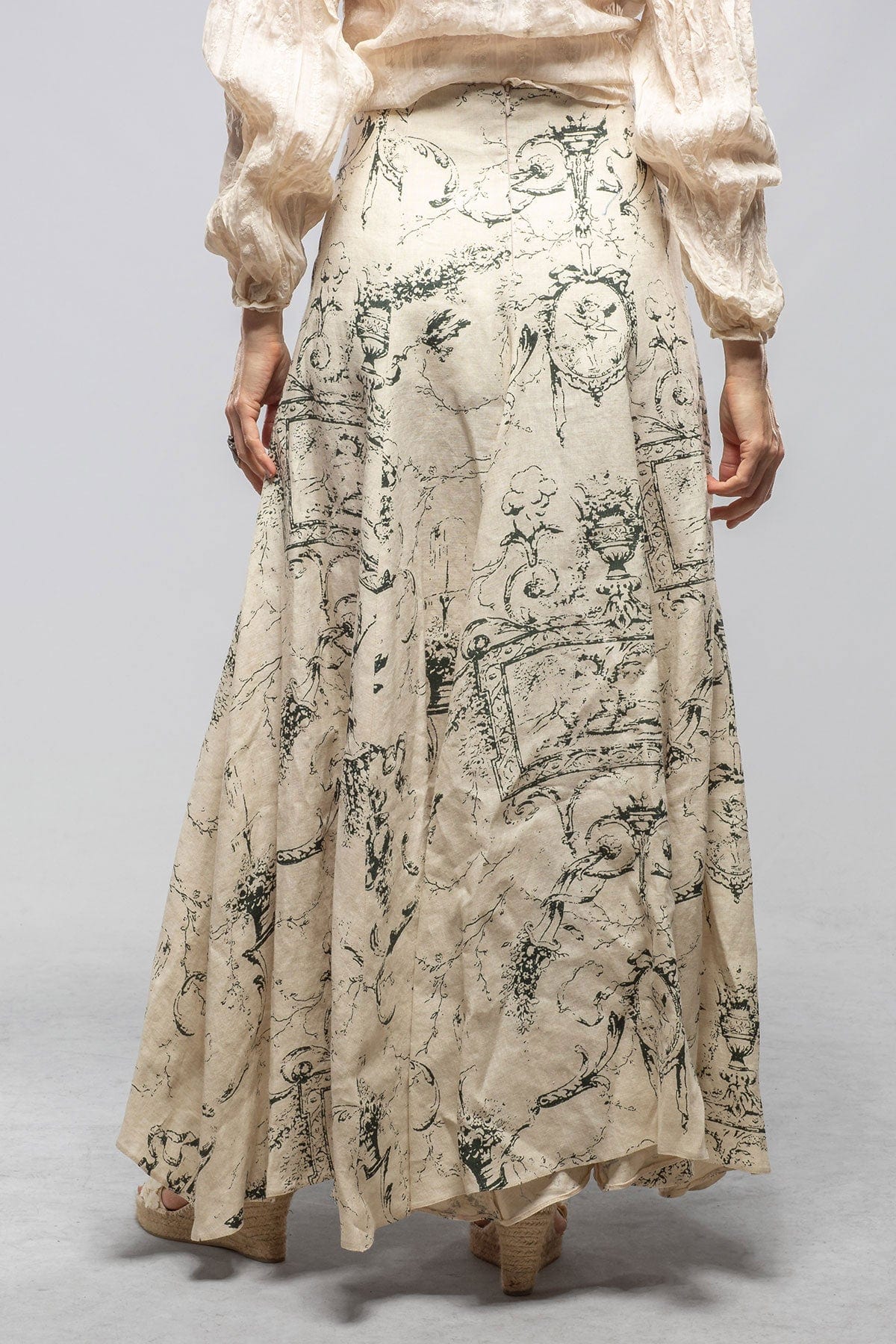 Bolero Linen Skirt In Toscana Print - AXEL'S