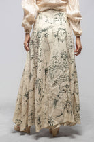 Bolero Linen Skirt In Toscana Print - AXEL'S