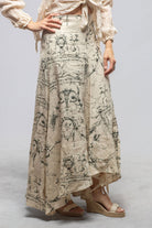 Bolero Linen Skirt In Toscana Print - AXEL'S