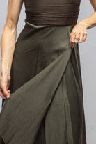 Calisa Dress With Ruched Chiffon Top In Hunter Green - AXEL'S