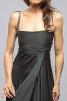 Calisa Dress With Ruched Chiffon Top In Teal - AXEL'S