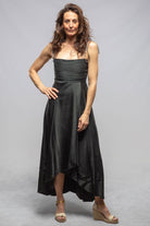 Calisa Dress With Ruched Chiffon Top In Teal - AXEL'S