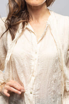 Caterina Linen Blouse In Cream - AXEL'S