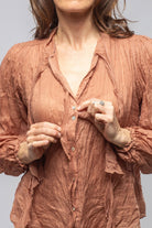 Caterina Linen Blouse In Dusty Rose - AXEL'S