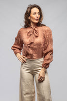 Caterina Linen Blouse In Dusty Rose - AXEL'S