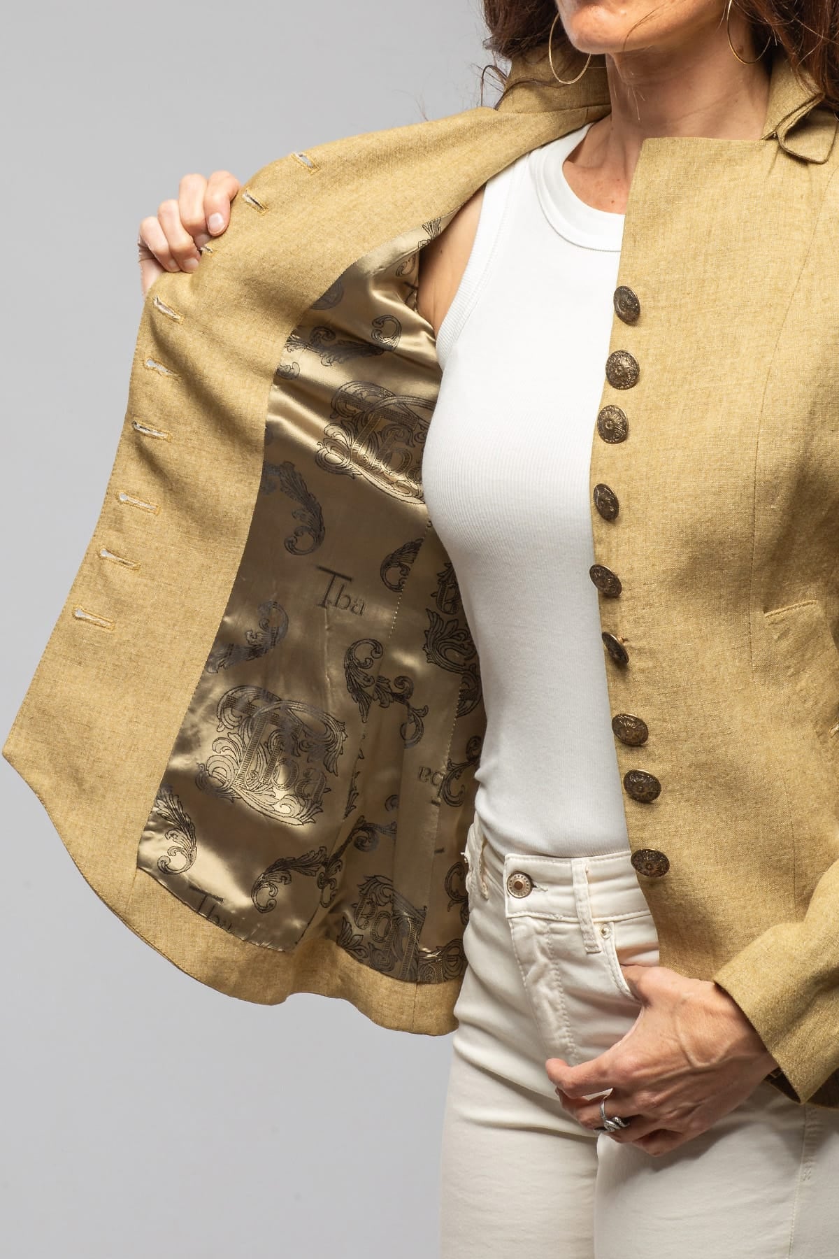 T.ba Cipriani Linen Jacket In Sand | Ladies - Tailored