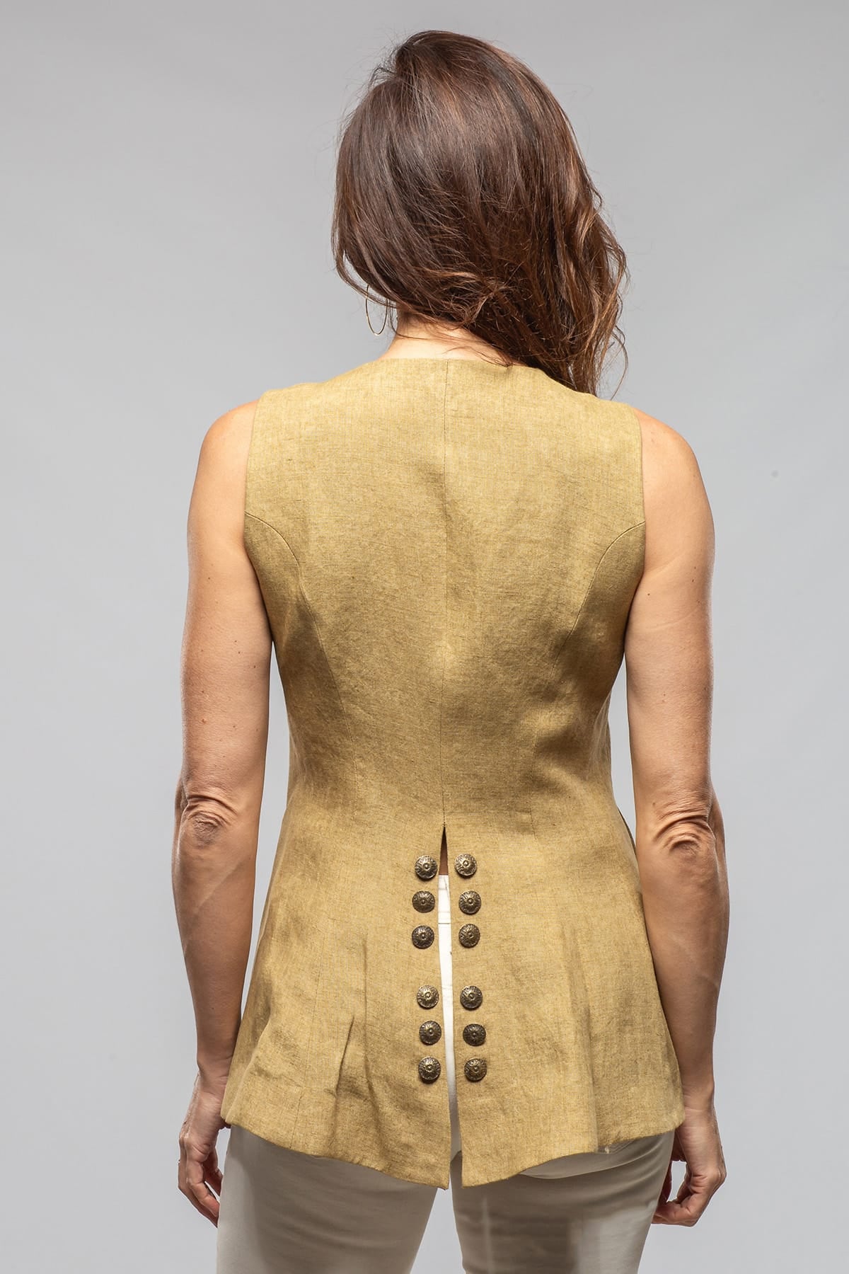 Cipriani Linen Vest In Sand - AXEL'S