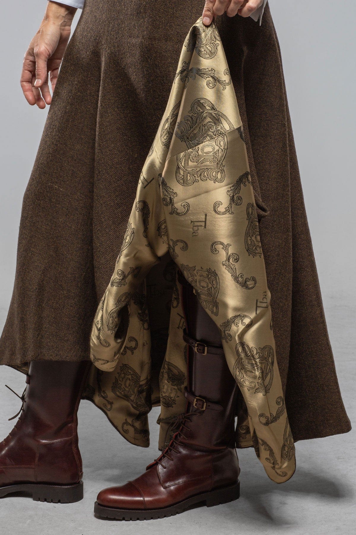 T.ba Fiona Tweed Skirt In Brown/Black Melange Ladies - Skirts