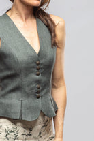 Georgina Linen Vest In Dark Teal - AXEL'S