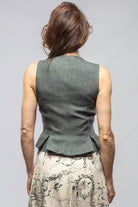 Georgina Linen Vest In Dark Teal - AXEL'S