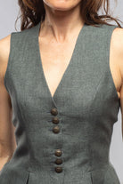 Georgina Linen Vest In Dark Teal - AXEL'S