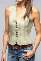 Georgina Linen Vest In Sage - AXEL'S