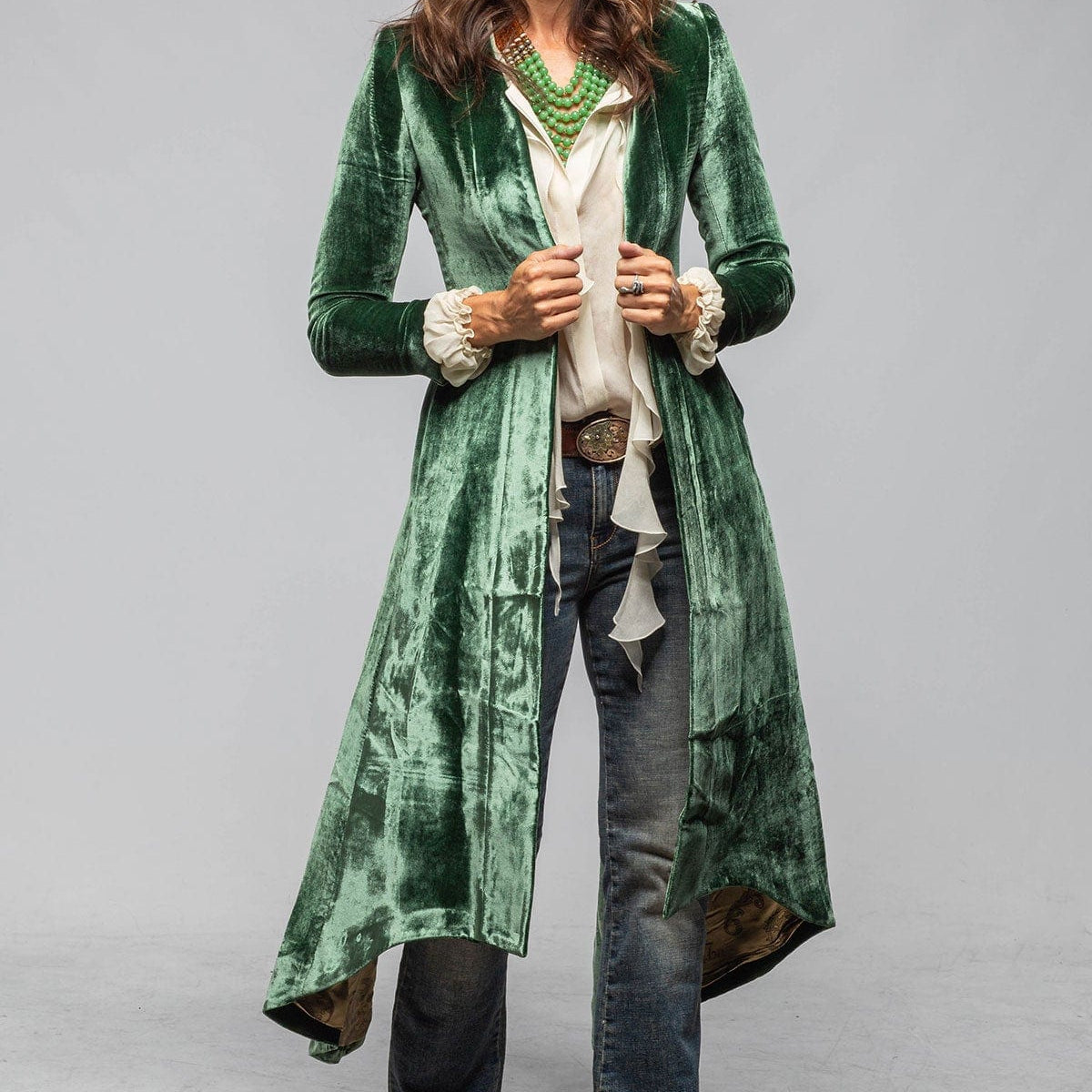Green Velvet Maxi Velvet Coat Monica Velvet Maxi Dress Hunter Fashion Nova