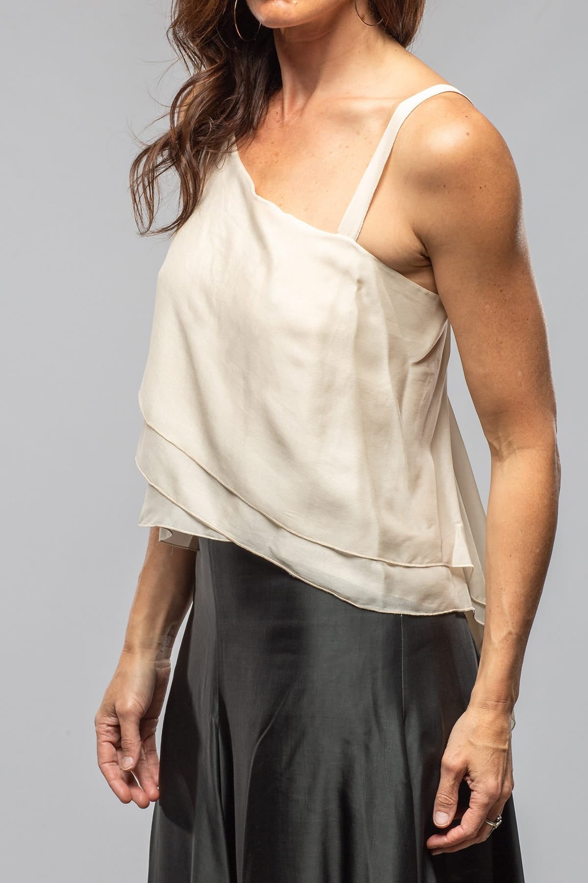 Lorenza Crepe Top In Natural - AXEL'S