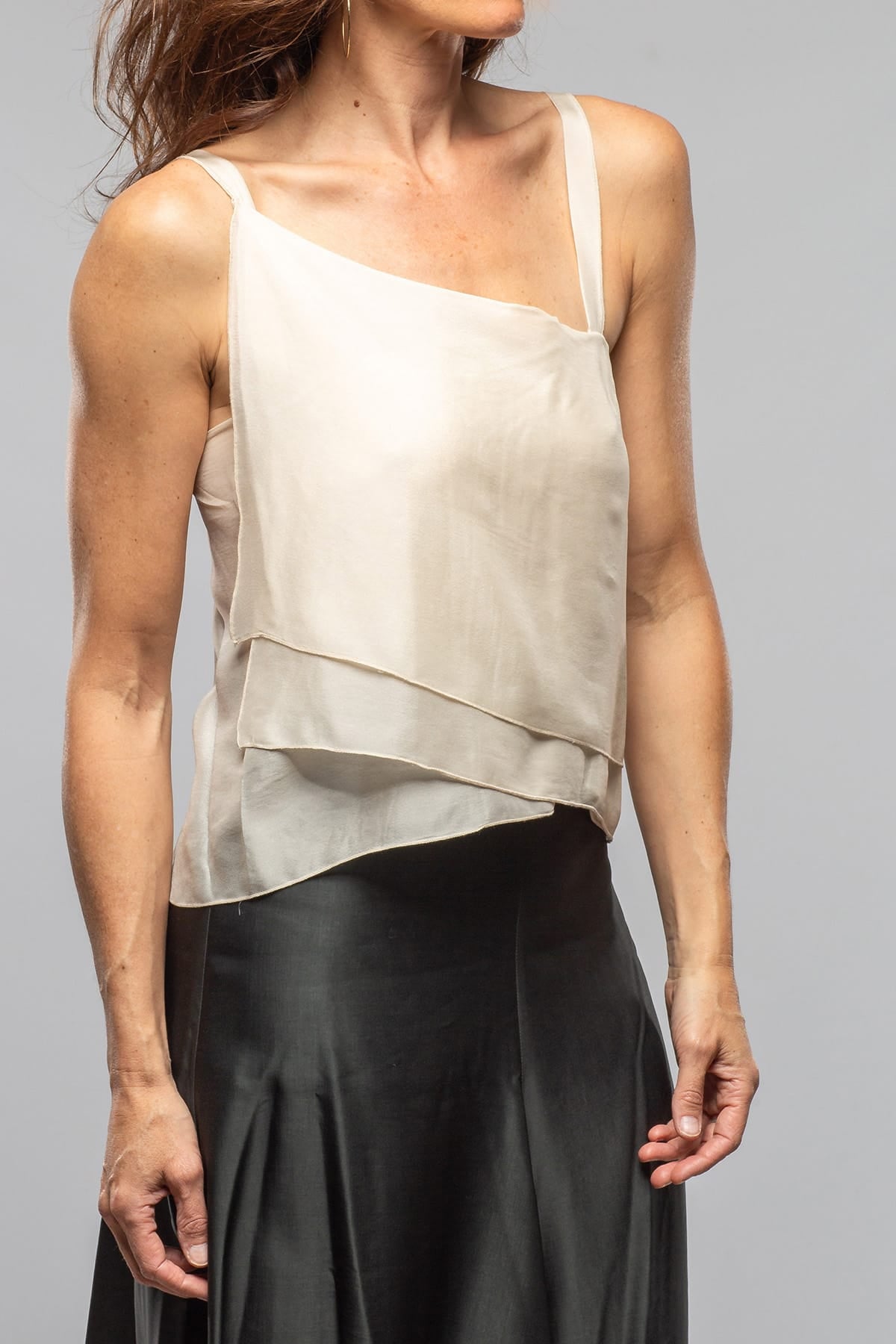 Lorenza Crepe Top In Natural - AXEL'S