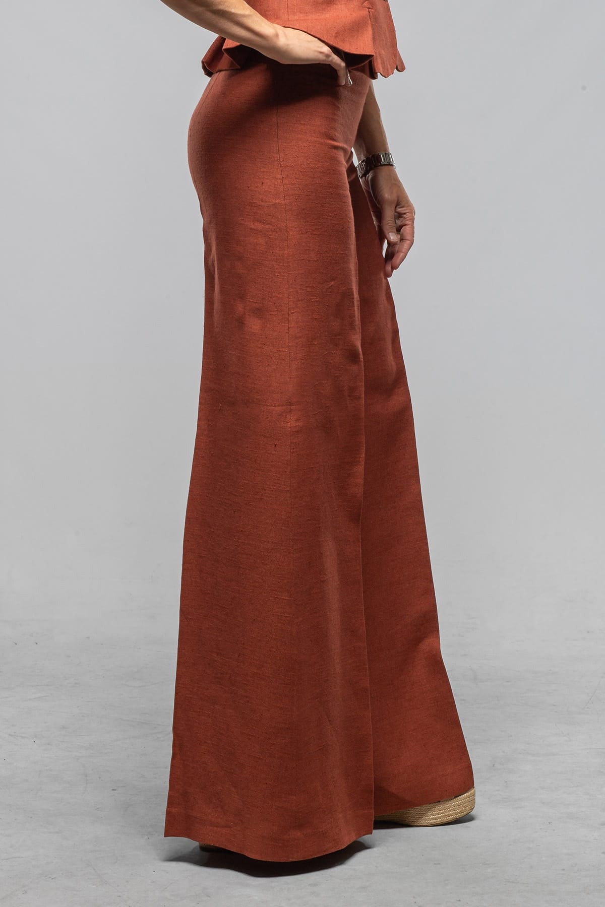 Maxi Linen Pant In Brick - AXEL'S