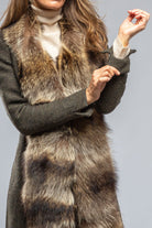 St. Petersburg Long Fur Trimmed Coat In Tweed - AXEL'S