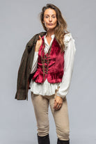Tavira Velvet Front Vest In Wine - AXEL'S