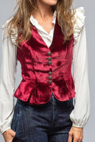 Tavira Velvet Front Vest In Wine - AXEL'S