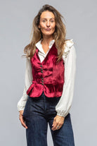 Tavira Velvet Front Vest In Wine - AXEL'S