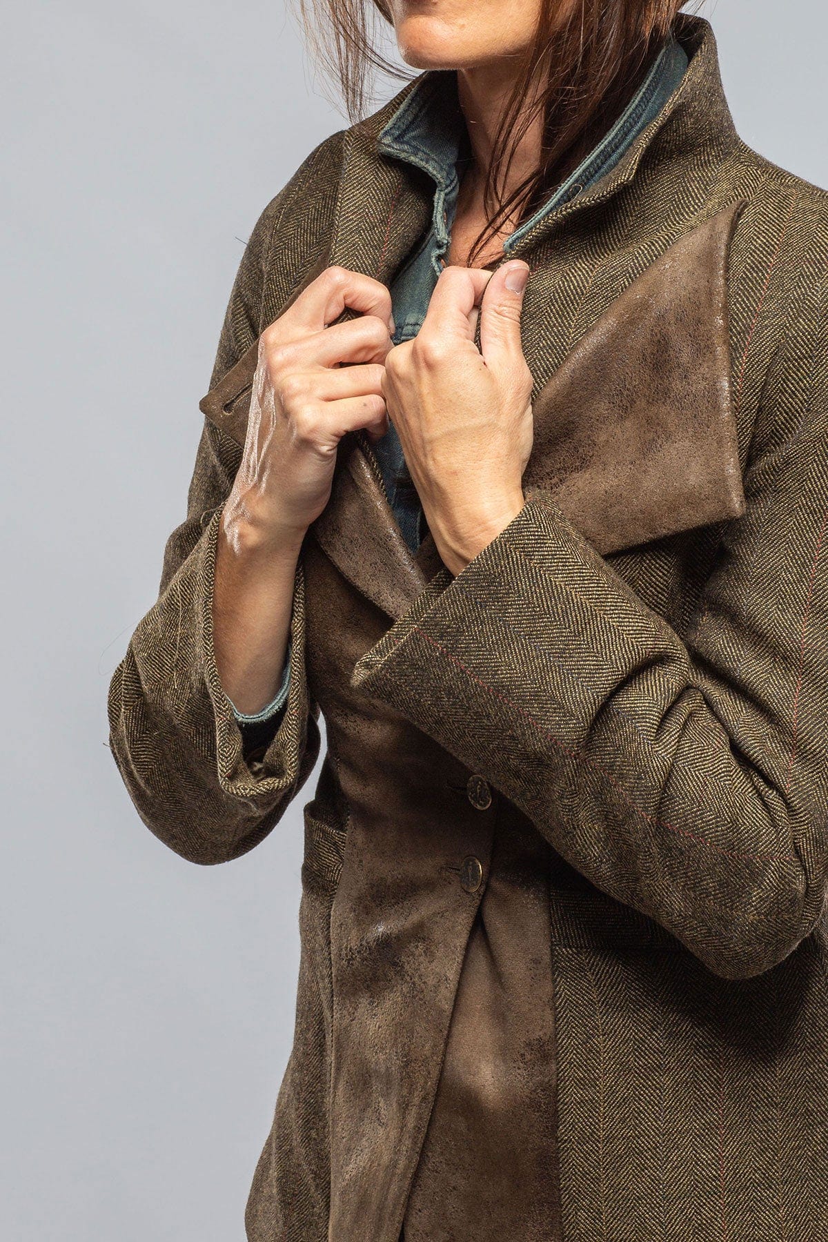 Tula Tweed Combo Jacket In Tweed Herringbone - AXEL'S