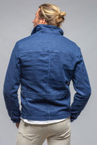 Callen Cotton Linen Jacket In Indaco - AXEL'S