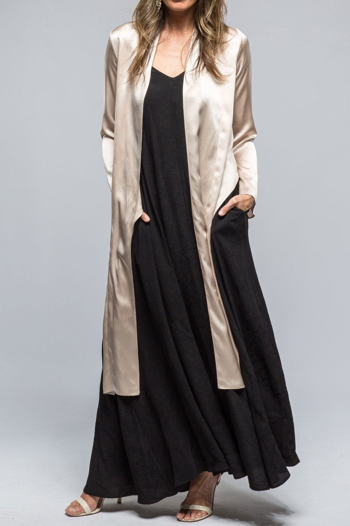 Frontward Wrap Blouse In Bone - AXEL'S