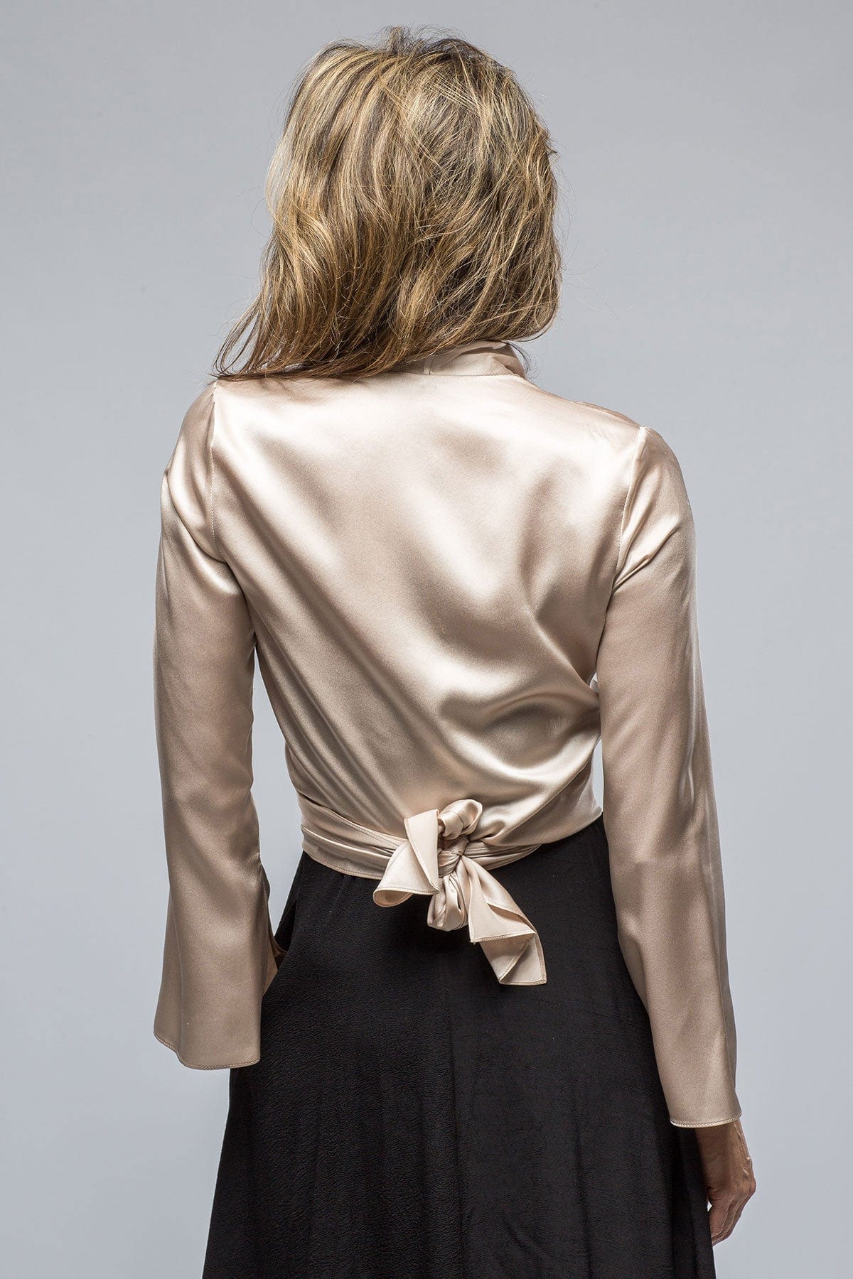 Frontward Wrap Blouse In Bone - AXEL'S