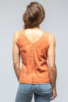 Salamanca Raw Edge Linen Tank In Persimmon - AXEL'S