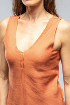 Salamanca Raw Edge Linen Tank In Persimmon - AXEL'S