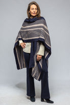 Striped Zig Zag Duster In Navy/Opal - AXEL'S