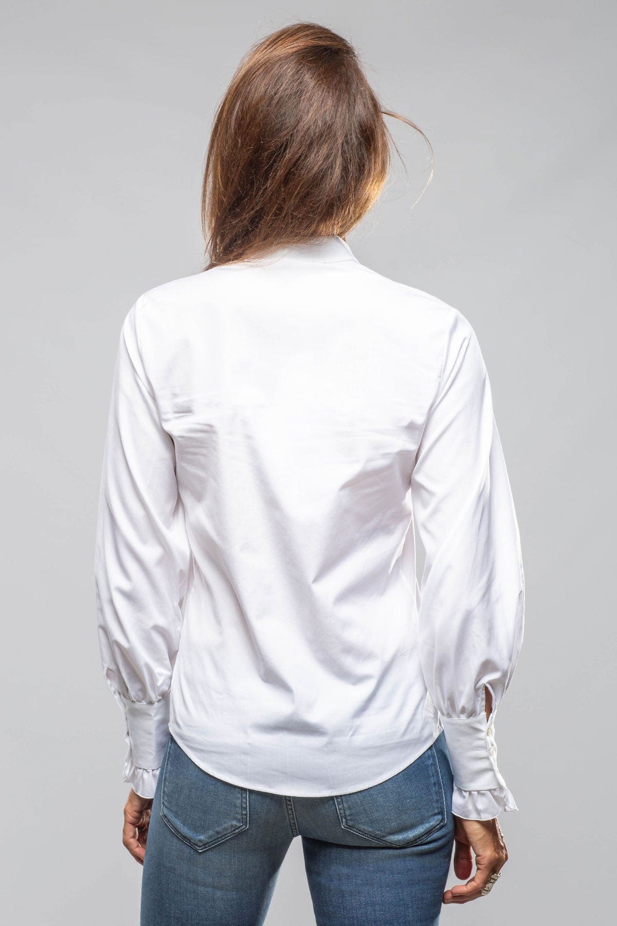 Linnea Ruffle Shirt In White - AXEL'S