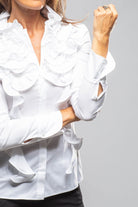 Lyla Ruffle Blouse In White - AXEL'S
