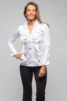 Lyla Ruffle Blouse In White - AXEL'S
