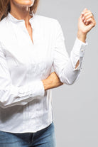 Mari Front Pleated Shirt In White - AXEL'S