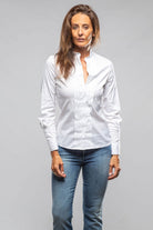 Mari Front Pleated Shirt In White - AXEL'S
