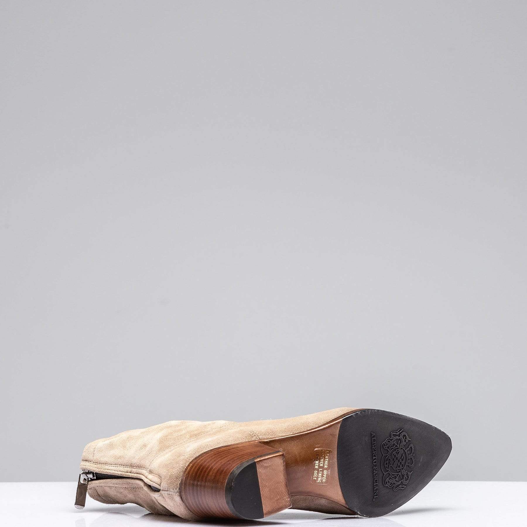 Diletta Suede Western Boot In Taupe - AXEL'S