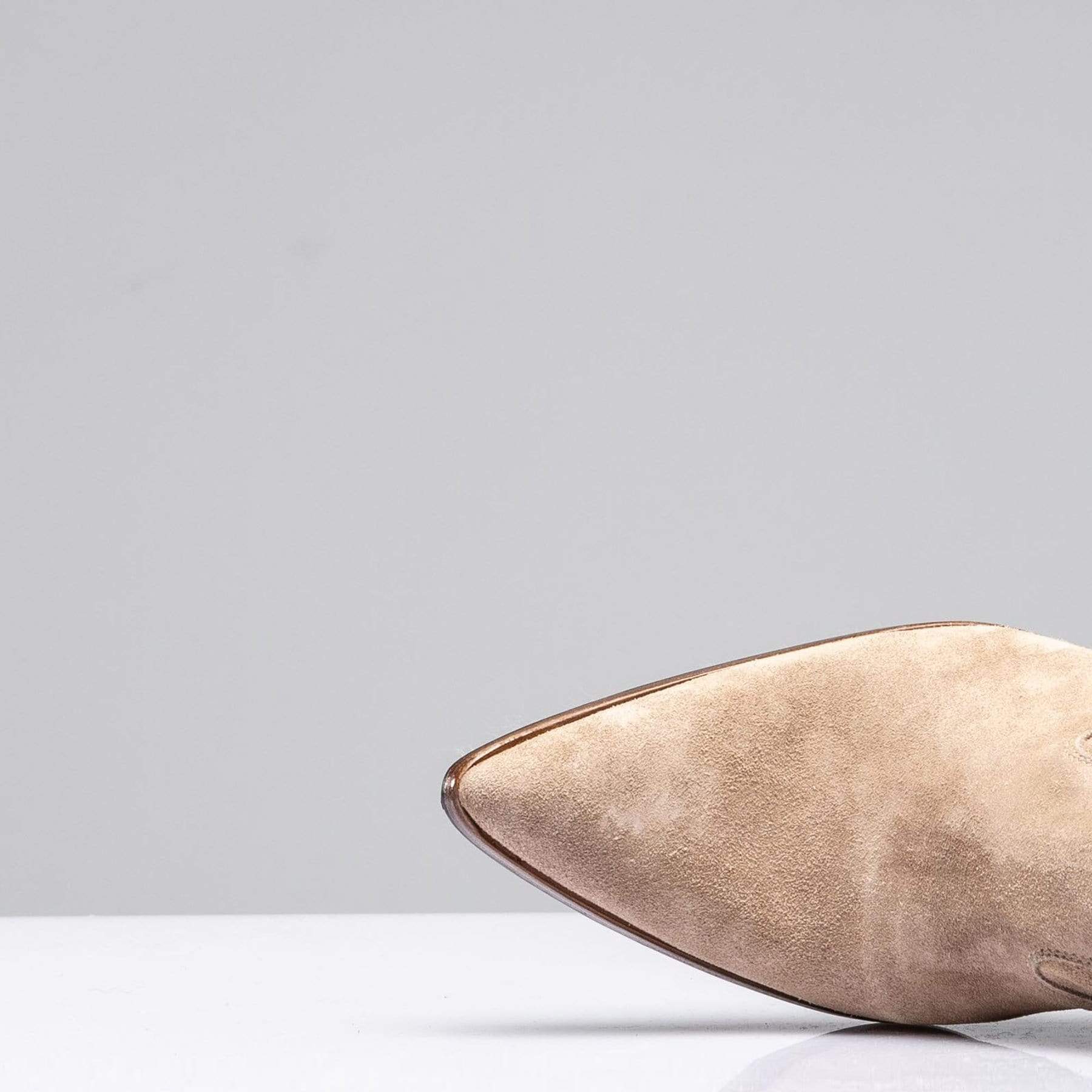 Diletta Suede Western Boot In Taupe - AXEL'S