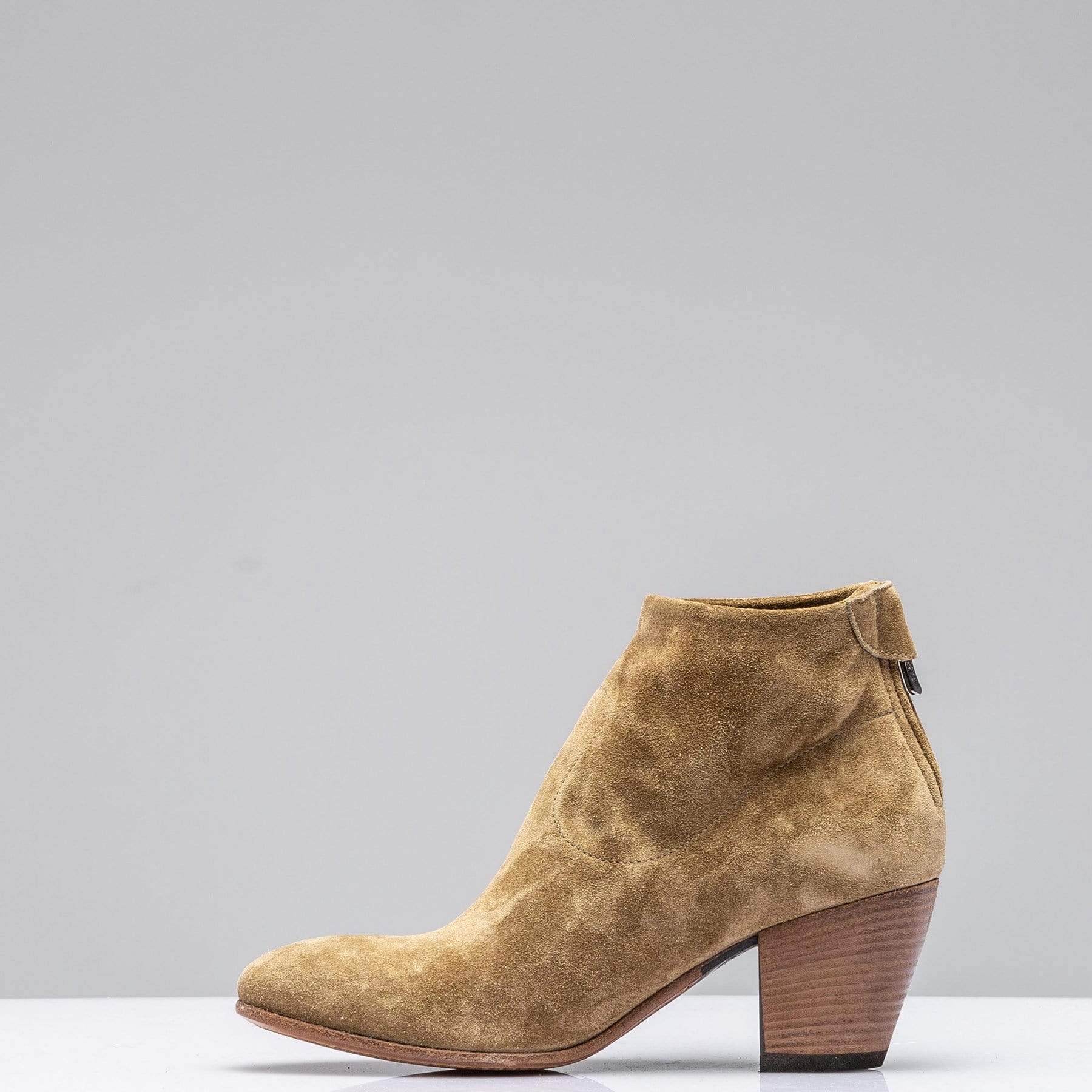 Eliana Suede Ankle Boot In Taupe - AXEL'S