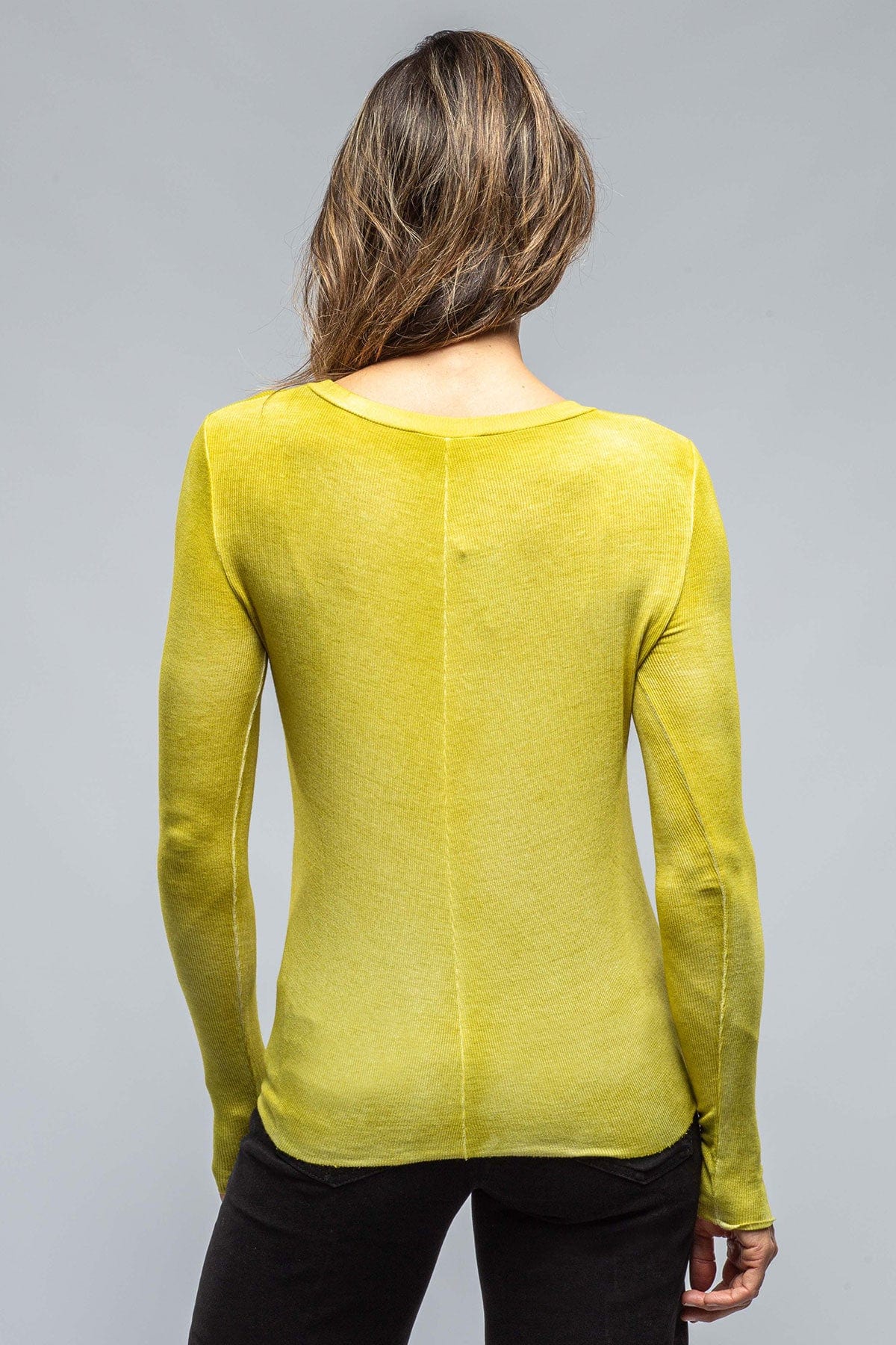 Polly Round Neck Ribbed L/S Tee In Lichen - AXEL'S