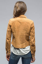 Giulia Suede Snap Shirt in Cognac - AXEL'S