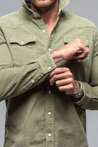 Brooks Corduroy Snap Shirt In Matcha - AXEL'S