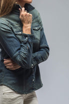 Maddi Western Snap Shirt In Green Over Dye - AXEL'S