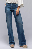 Martina High Rise Wide Leg Jean In Mid Blue - AXEL'S