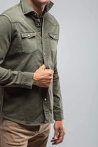 Ranger Denim Snap Shirt In Army - AXEL'S