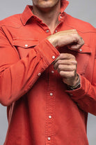 Ranger Colored Denim Snap Shirt In Corallo - AXEL'S