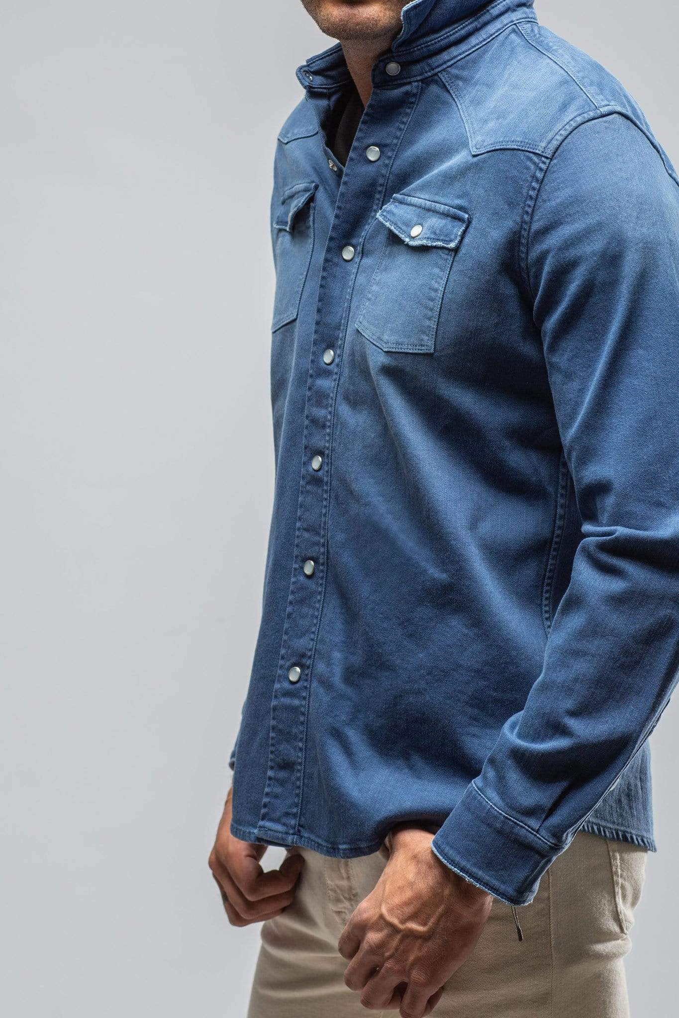 Ranger Denim Snap Shirt In Indaco - AXEL'S