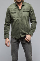 Ranger Colored Denim Snap Shirt In Muschio - AXEL'S