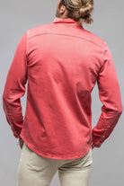 Ranger Colored Denim Snap Shirt In Washed Corallo - AXEL'S